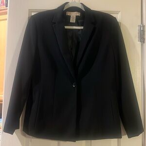 Black polyester, blazer